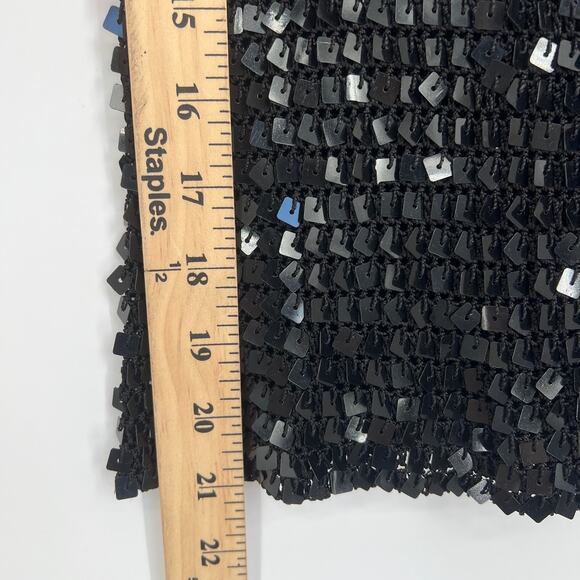 Vtg Y2K Womens Top Sequin Black Pullover Club Indie Sleaze Party Rave 90s Size S - Picture 6 of 7